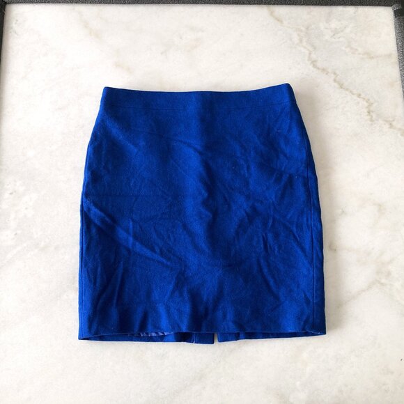 J Crew blue wool pencil skirt (size 10 P) - Picture 1 of 5